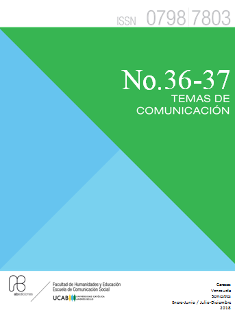 					Ver Núm. 36-37 (2018): Temas de Comunicación
				