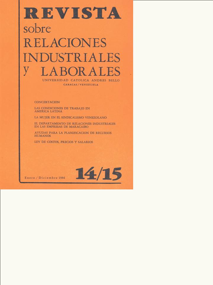 					Ver Núm. 14/15 (1984): Revista sobre Relaciones Industriales y Laborales
				