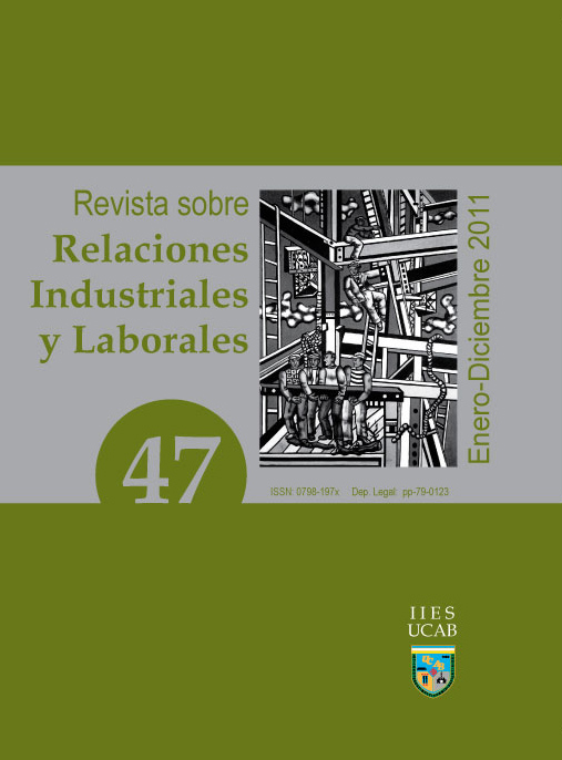                     Ver Núm. 47 (2011): Revista sobre Relaciones Industriales y Laborales
                