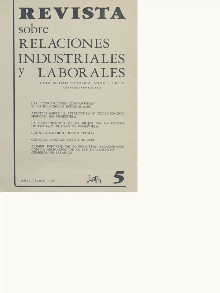 					Ver Núm. 5 (1980): Revista sobre Relaciones Industriales y Laborales
				