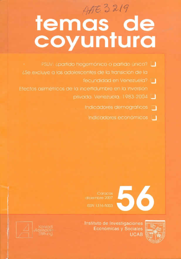 					Ver Núm. 56 (2007): Temas de Coyuntura
				